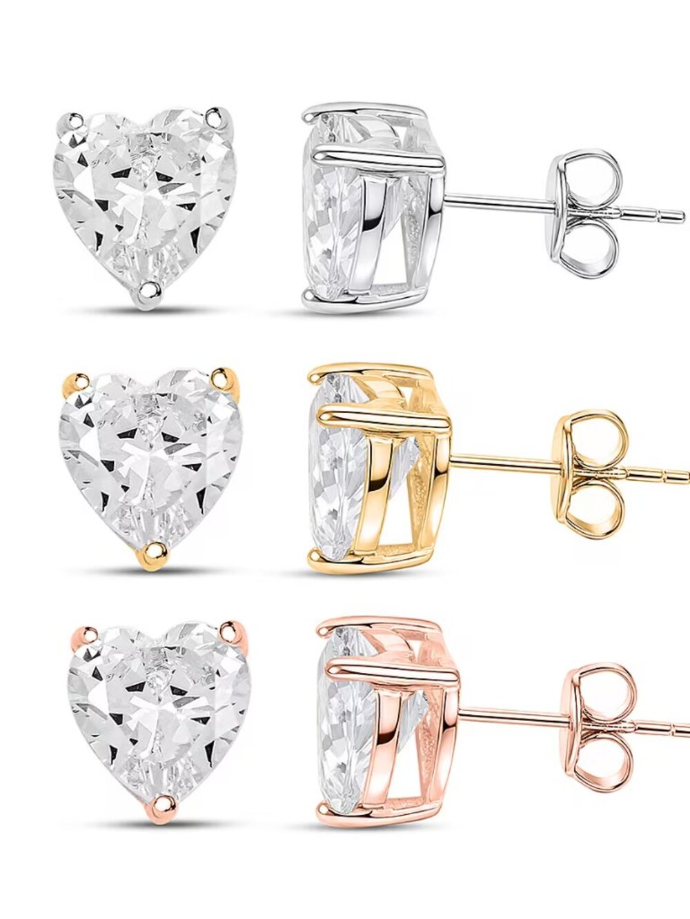 New Simulated (CZ) Earrings - Pick the Rose or Yellow or Silver Tone